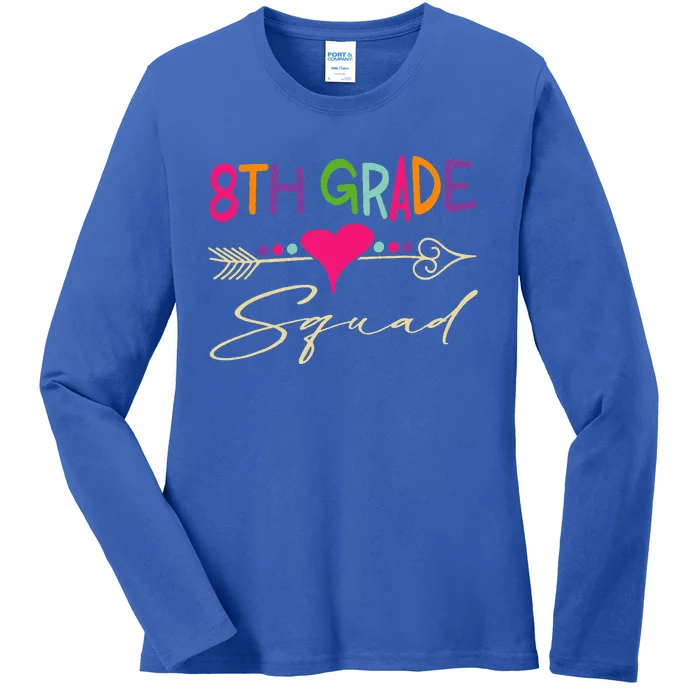 8Th Grade Squad Welcome Back To School Ladies Long Sleeve Shirt