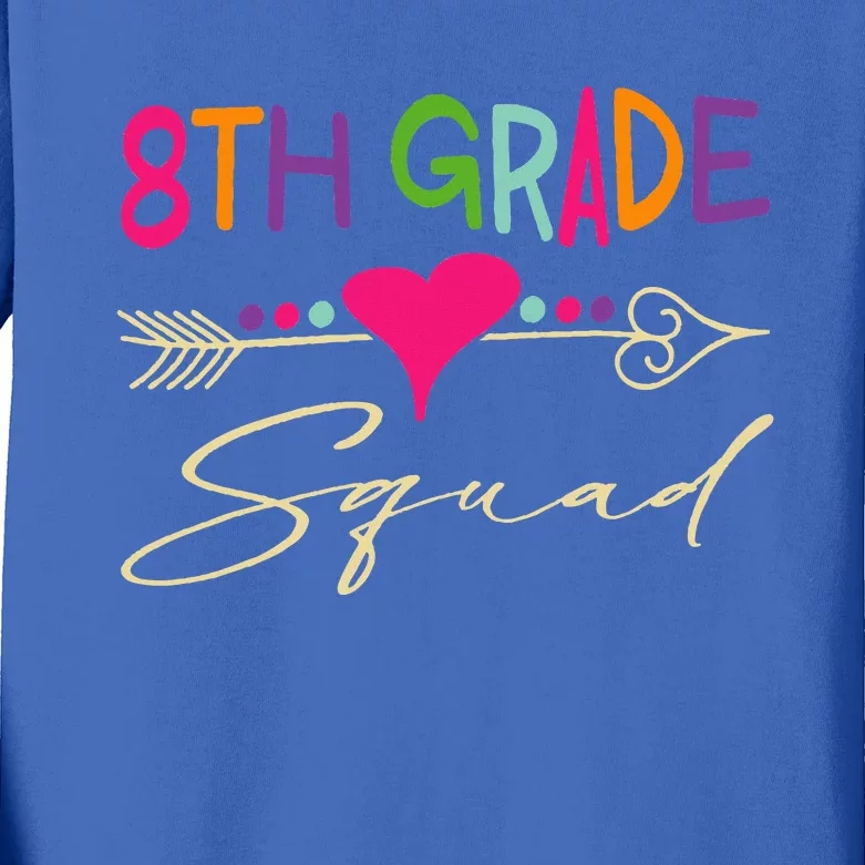 8Th Grade Squad Welcome Back To School Kids Long Sleeve Shirt