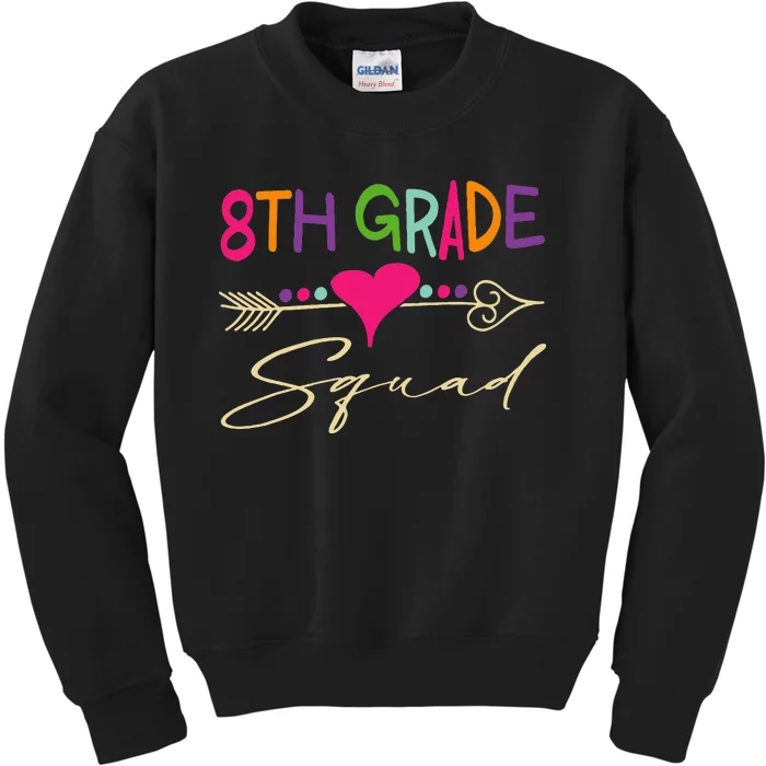 8Th Grade Squad Welcome Back To School Kids Sweatshirt