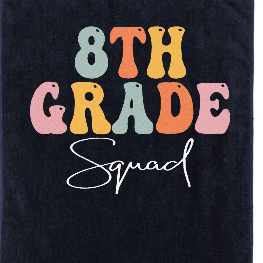 8th Grade Squad Retro Groovy Women Happy First Day Of School Platinum Collection Golf Towel