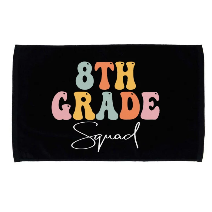 8th Grade Squad Retro Groovy Funny Happy First Day Of School Microfiber Hand Towel