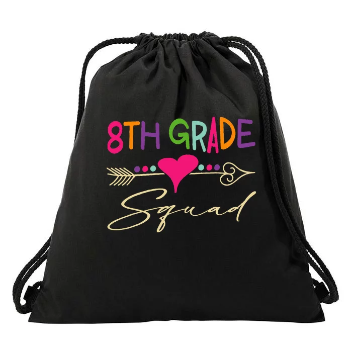 8Th Grade Squad Welcome Back To School Drawstring Bag