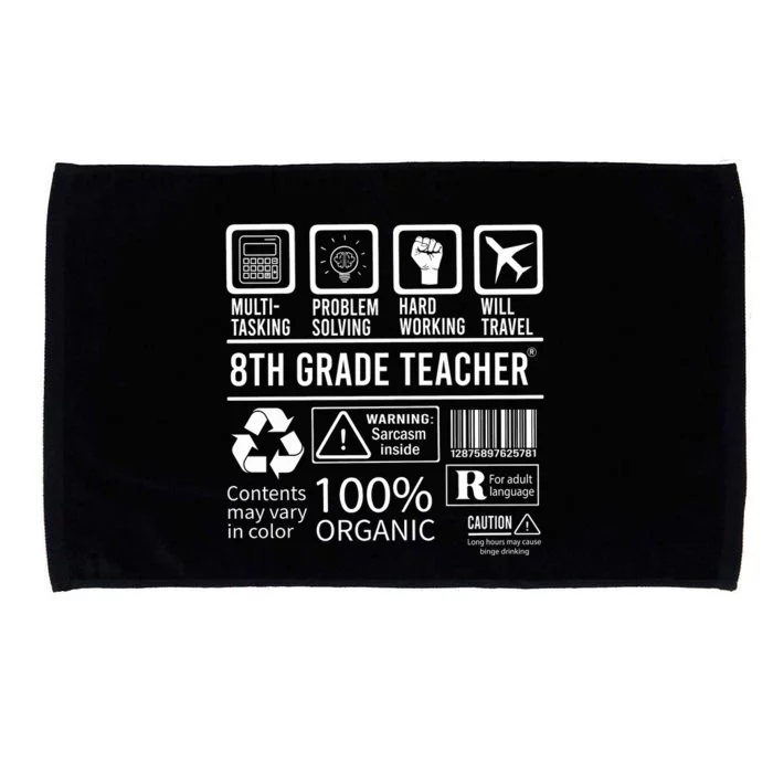 8th Grade Teacher MultiTasking Certified Job Gift Eighth Grade Microfiber Hand Towel