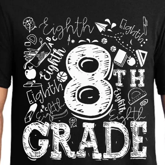 8th Grade Typography Team Teacher Back To School Pajama Set