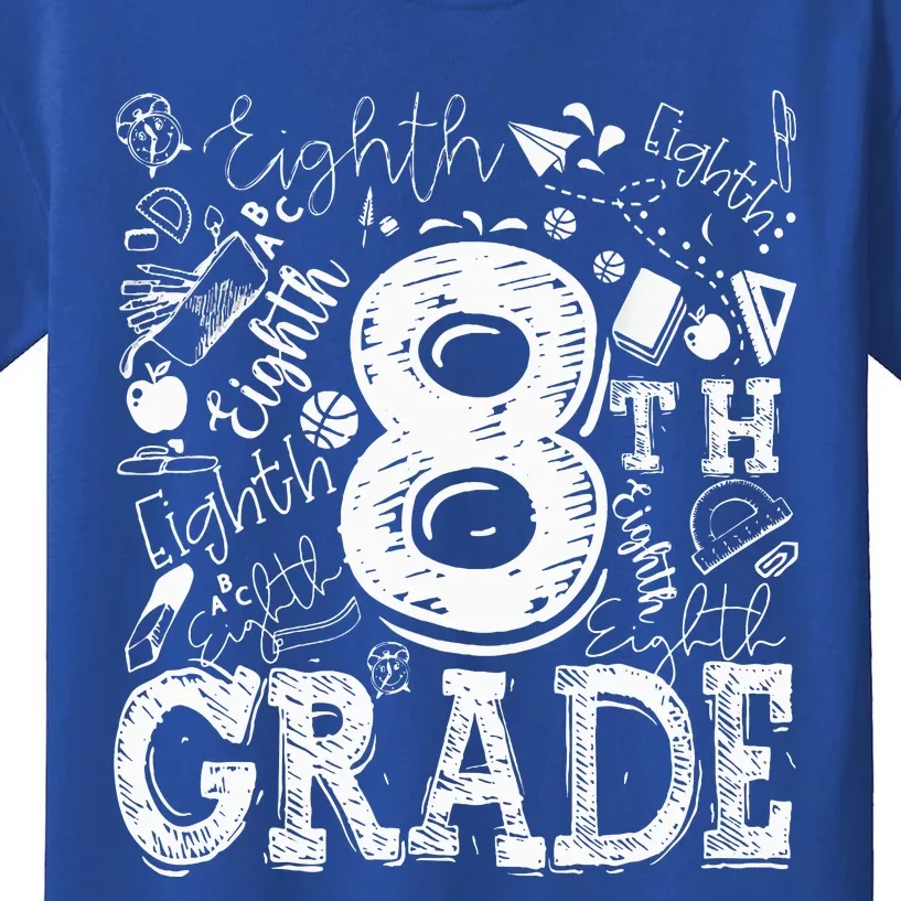 8th Grade Typography Team Teacher Back To School Kids T-Shirt