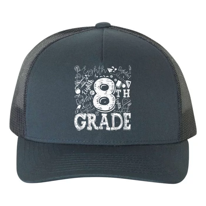 8th Grade Typography Team Teacher Back To School Yupoong Adult 5-Panel Trucker Hat