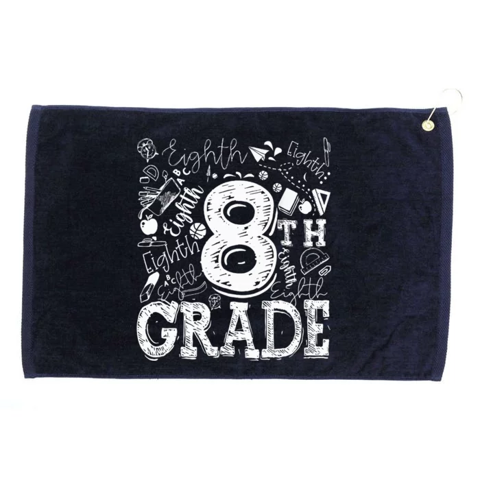 8th Grade Typography Team Teacher Back To School Grommeted Golf Towel