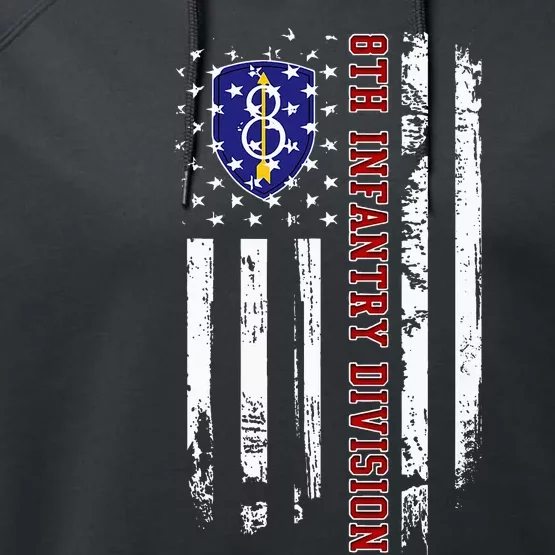 8th Infantry Division Veteran Usa Flag Veterans Day Xmas Performance Fleece Hoodie