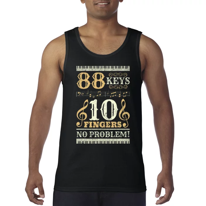 88 Keys 10 Fingers Piano Lover Players Tank Top