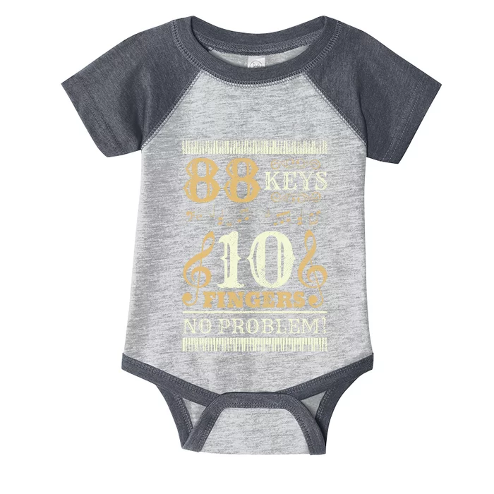 88 Keys 10 Fingers Piano Lover Players Infant Baby Jersey Bodysuit