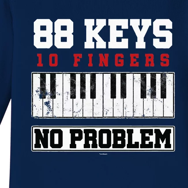 88 Keys Pianist Grand Piano Keyboard Key Music Musician Gift Baby Long Sleeve Bodysuit