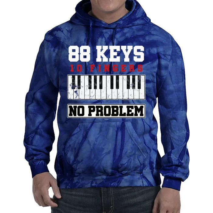 88 Keys Pianist Grand Piano Keyboard Key Music Musician Gift Tie Dye Hoodie