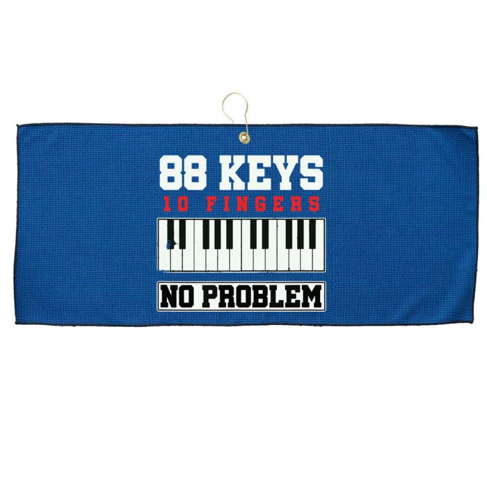 88 Keys Pianist Grand Piano Keyboard Key Music Musician Gift Large Microfiber Waffle Golf Towel