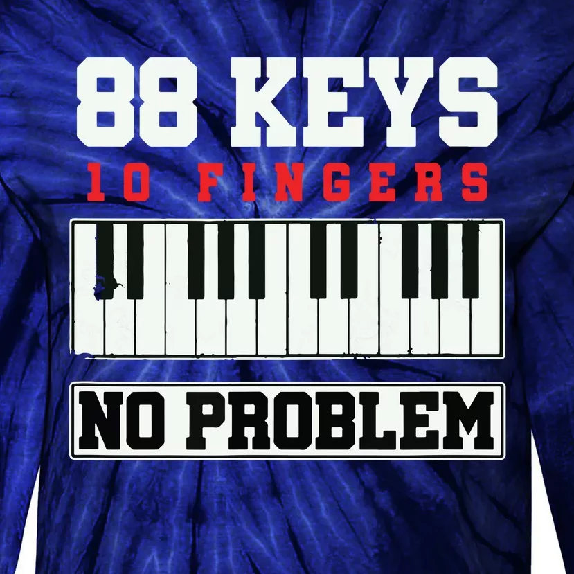 88 Keys Pianist Grand Piano Keyboard Key Music Musician Gift Tie-Dye Long Sleeve Shirt