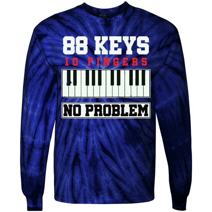 88 Keys Pianist Grand Piano Keyboard Key Music Musician Gift Tie-Dye Long Sleeve Shirt