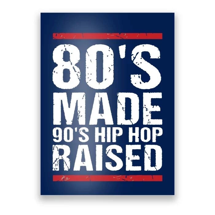 80s Made 90s Hip Hop Raised Apparel Poster