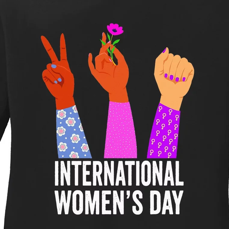 8 March Happy Womens Day International Womens Day Ladies Long Sleeve Shirt