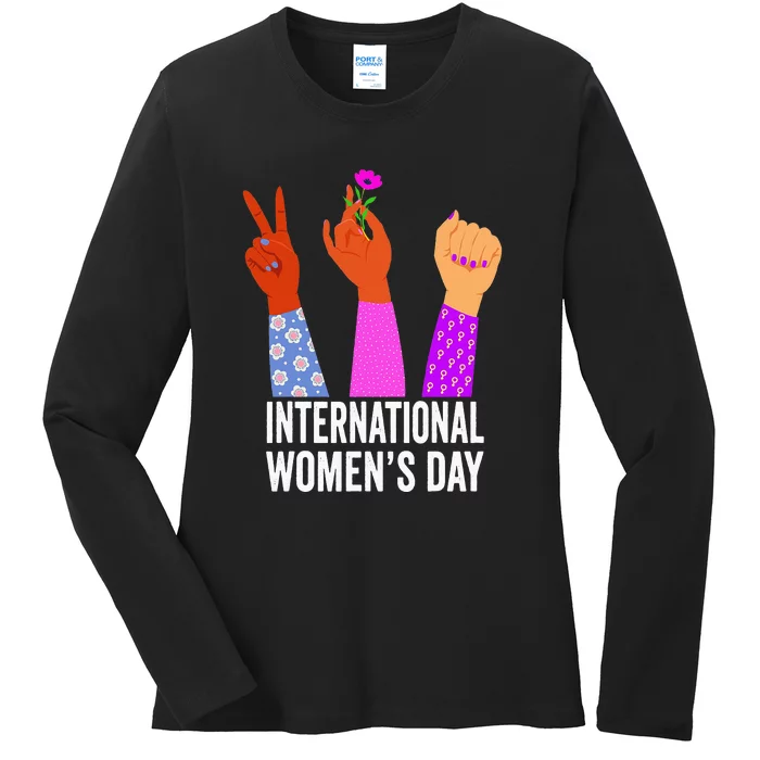 8 March Happy Womens Day International Womens Day Ladies Long Sleeve Shirt