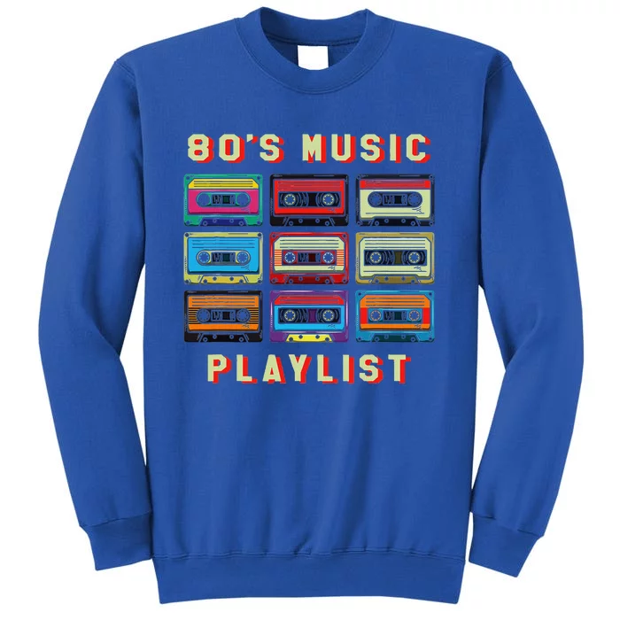 80s Music Playlist 1980 80s Cassette Collector Tall Sweatshirt