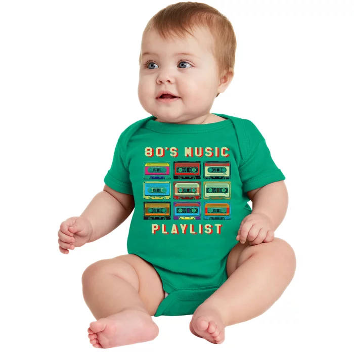 80s Music Playlist 1980 80s Cassette Collector Baby Bodysuit