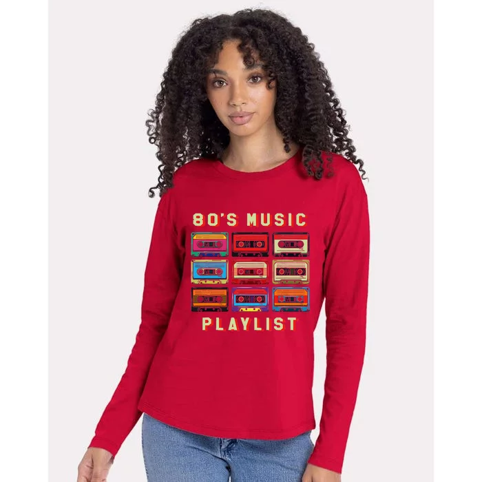 80s Music Playlist 1980 80s Cassette Collector Womens Cotton Relaxed Long Sleeve T-Shirt