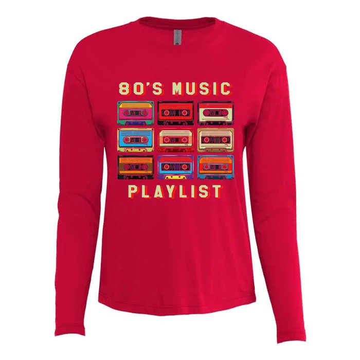 80s Music Playlist 1980 80s Cassette Collector Womens Cotton Relaxed Long Sleeve T-Shirt