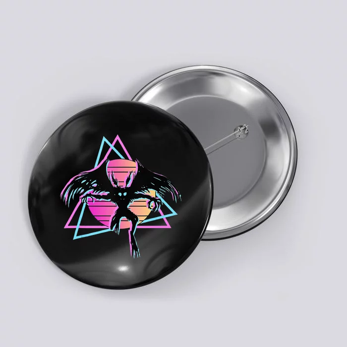 80s Mothman Retro Cryptid Button