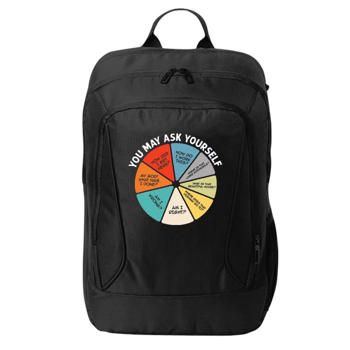 80s Music Retro Lyrics Pie Chart You May Ask Yourself Retro City Backpack