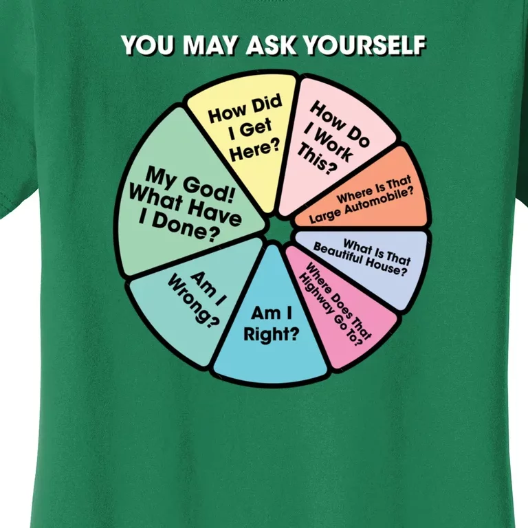 80S Music Retro Lyrics You May Ask Yourself Pie Chart Women's T-Shirt