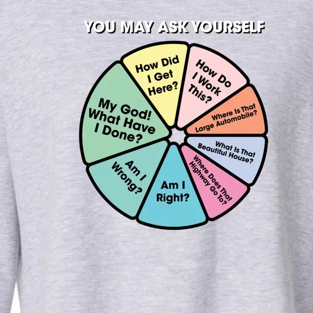 80S Music Retro Lyrics You May Ask Yourself Pie Chart Cropped Pullover Crew