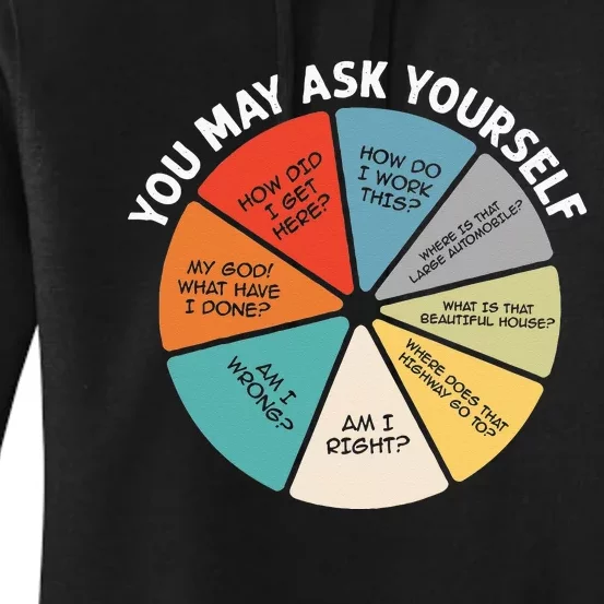 80s Music Retro Lyrics Pie Chart You May Ask Yourself Retro Women's Pullover Hoodie