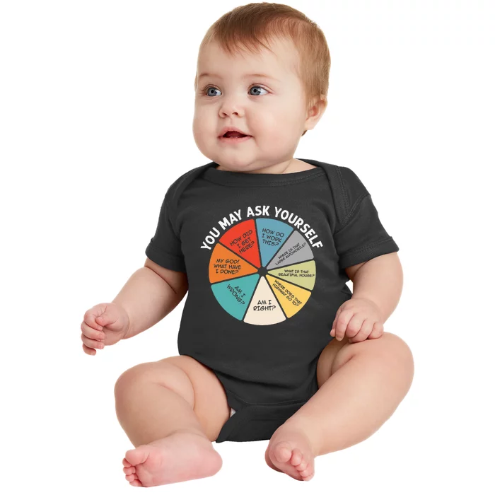 80s Music Retro Lyrics Pie Chart You May Ask Yourself Retro Baby Bodysuit