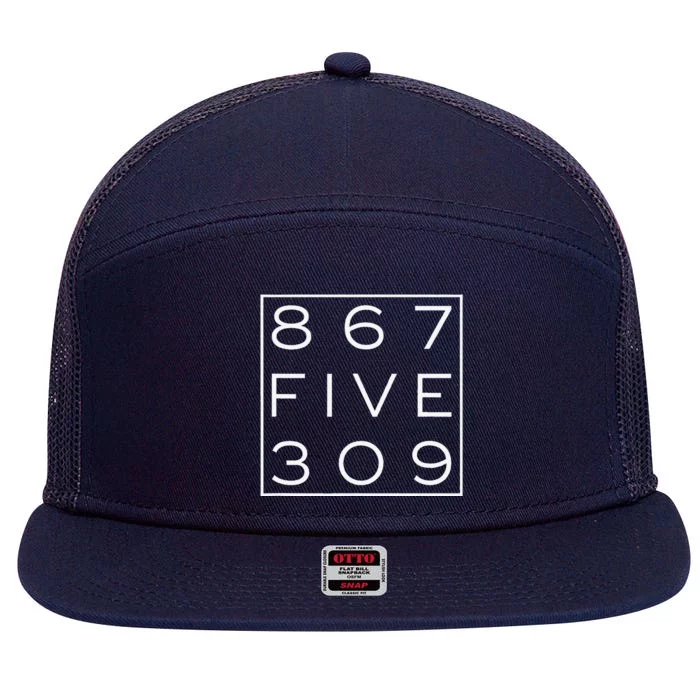 8675309 Nostalgic And Funny 80s 7 Panel Mesh Trucker Snapback Hat