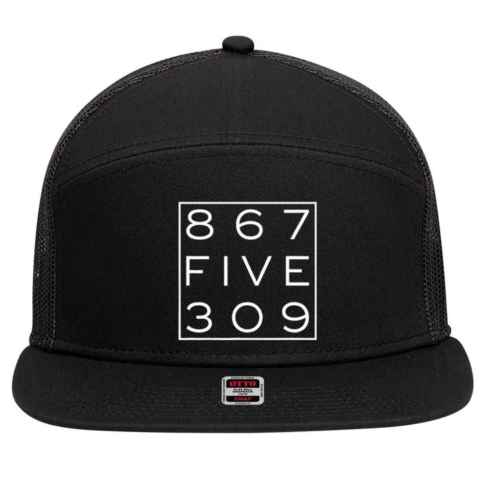 8675309 Nostalgic and Funny 80s 7 Panel Mesh Trucker Snapback Hat