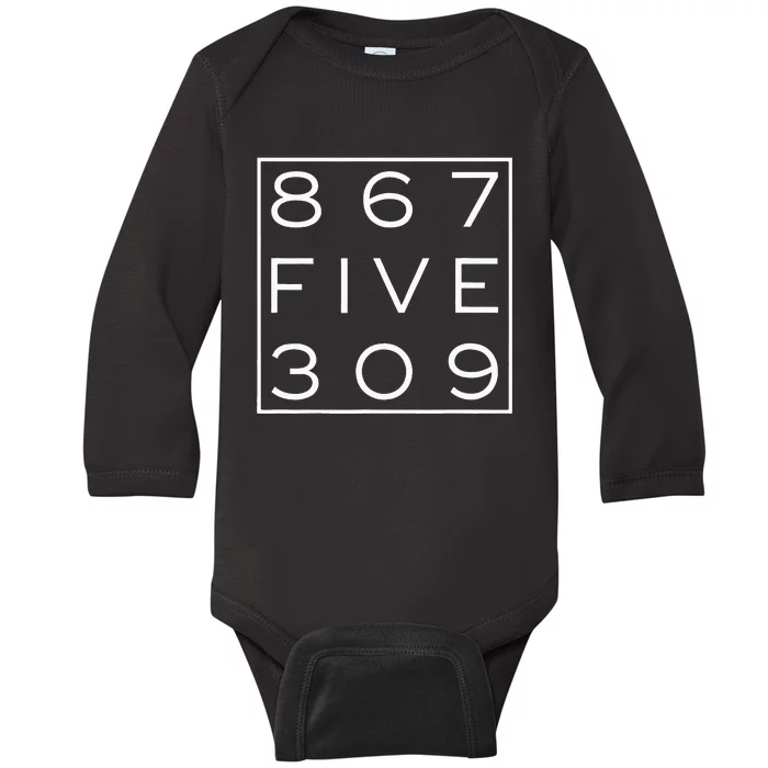 8675309 Nostalgic and Funny 80s Baby Long Sleeve Bodysuit