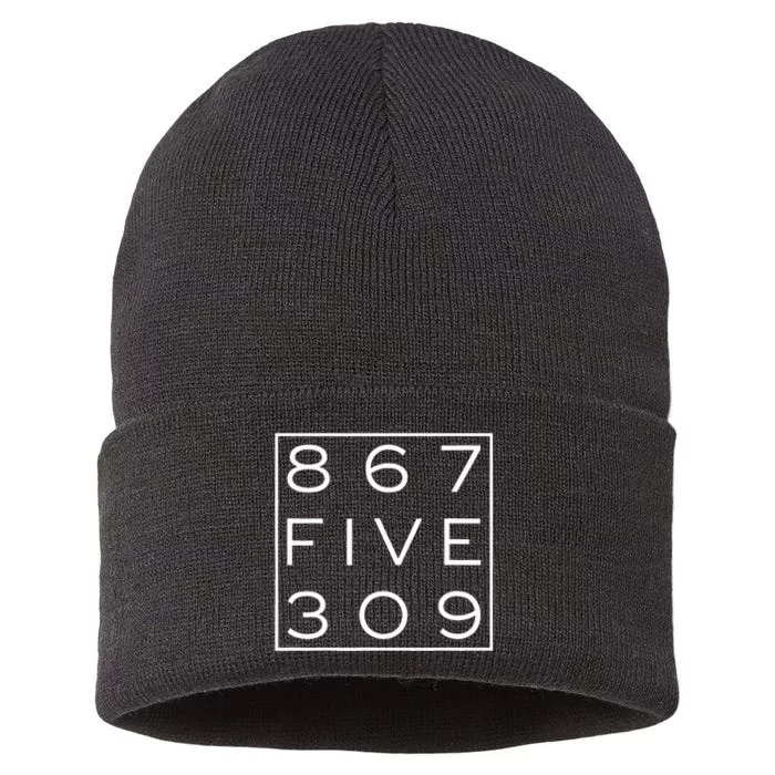 8675309 Nostalgic and Funny 80s Sustainable Knit Beanie