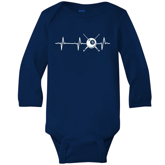 8ball Pool Billiards Billiard Heartbeat Gift Baby Long Sleeve Bodysuit