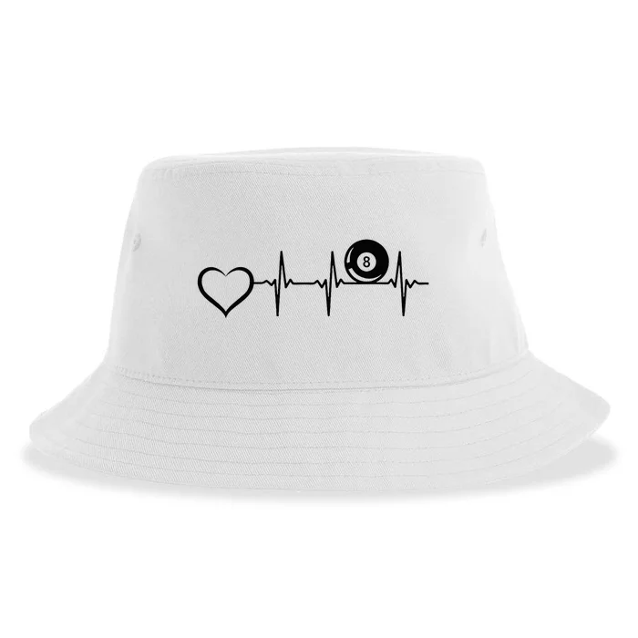 8ball Pool Billiards Billiard Heartbeat Heart Sustainable Bucket Hat