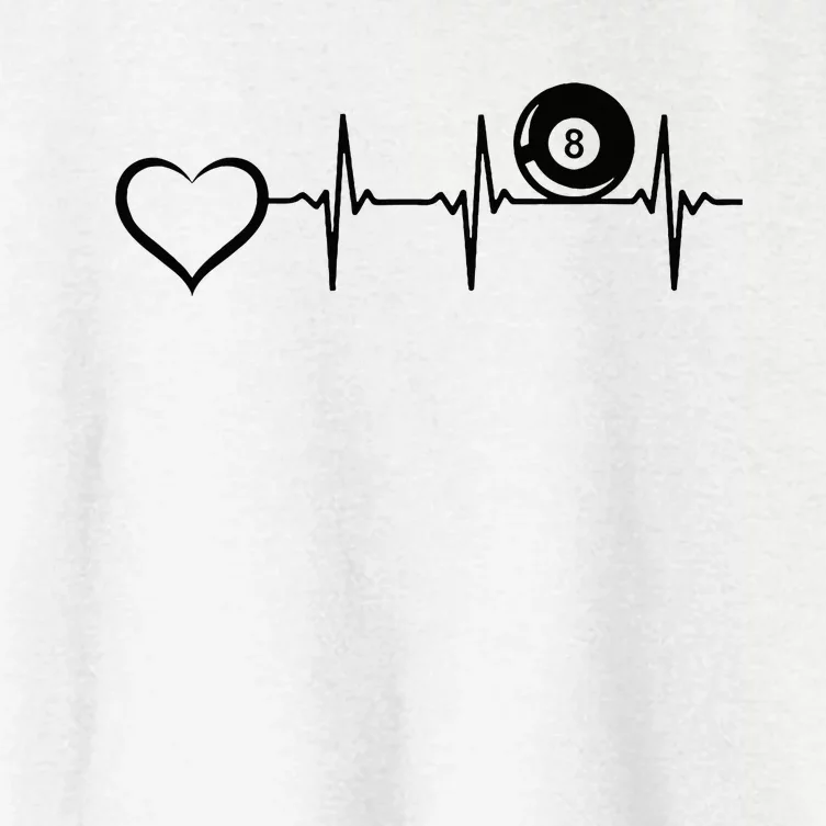 8ball Pool Billiards Billiard Heartbeat Heart Women's Crop Top Tee