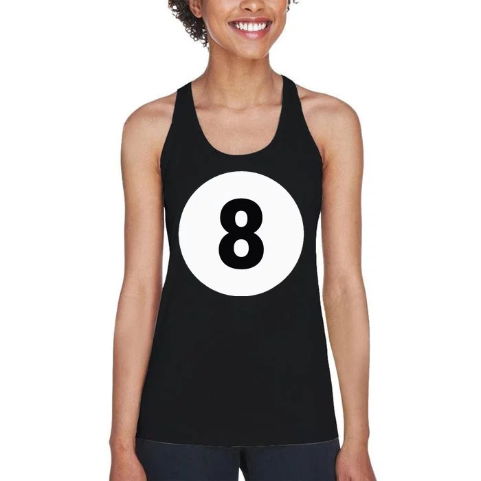 8 Pool Ball 8 Billiards Costume Halloween Group Matching Women's Racerback Tank