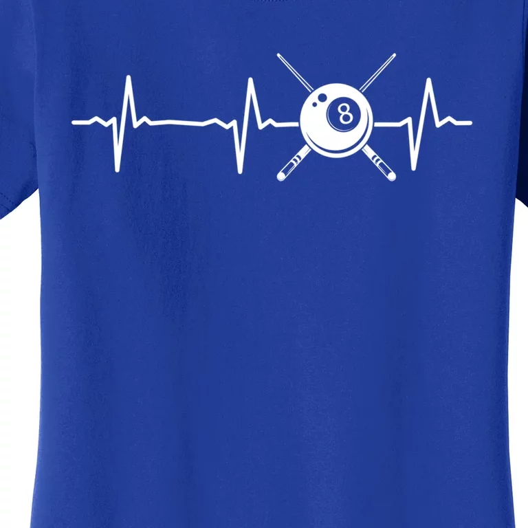 8ball Pool Billiards Billiard Heartbeat Gift Women's T-Shirt