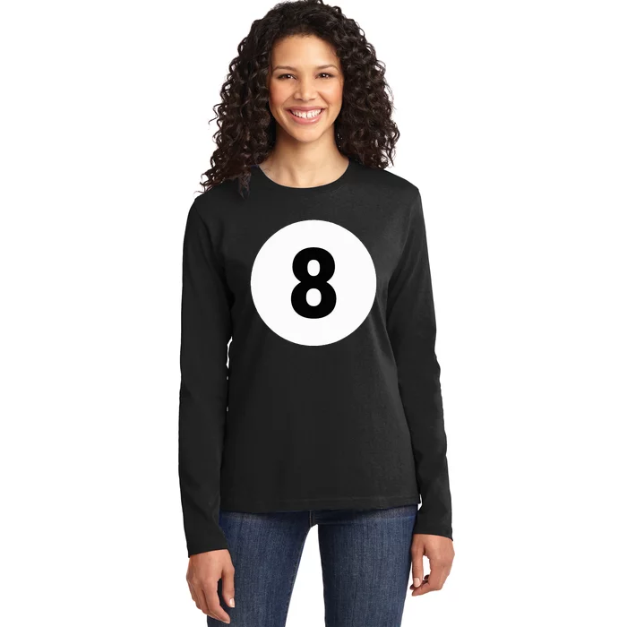 8 Pool Ball 8 Billiards Costume Halloween Group Matching Ladies Long Sleeve Shirt