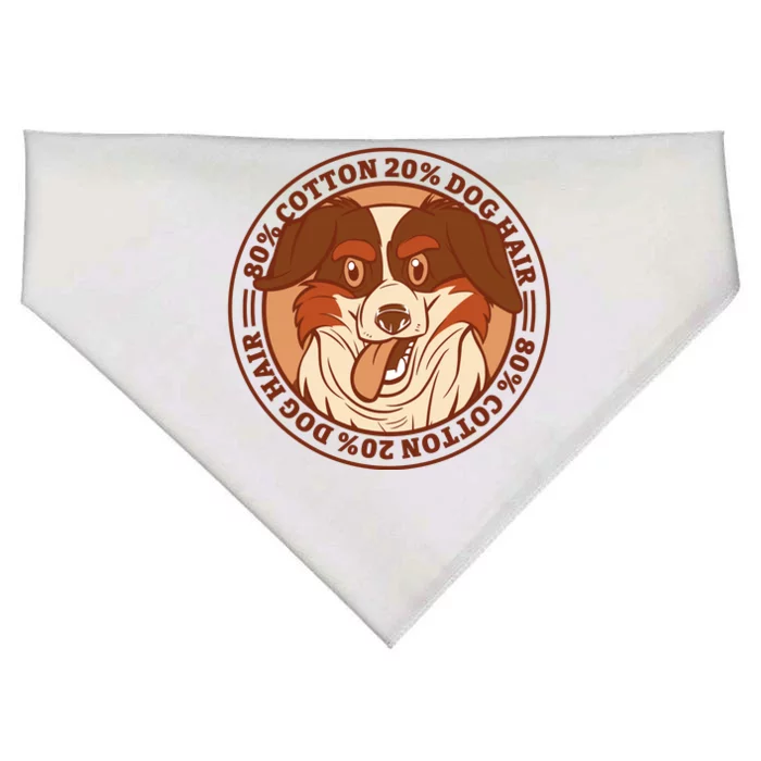 80 Percent Cotton 20 Percent Dog Hair Funny USA-Made Doggie Bandana