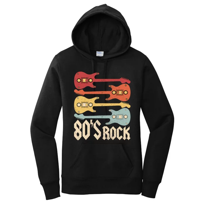 80s Rock Band Guitar Cassette Tape 1980s Vintage 80s Costume Women's Pullover Hoodie