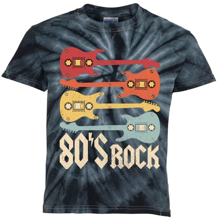 80s Rock Band Guitar Cassette Tape 1980s Vintage 80s Costume Kids Tie-Dye T-Shirt