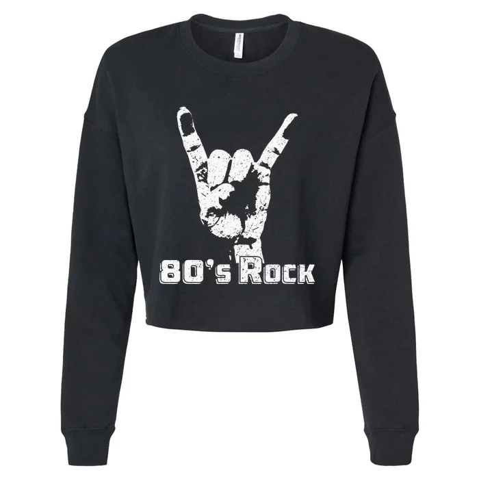 80s Rock Band Cropped Pullover Crew