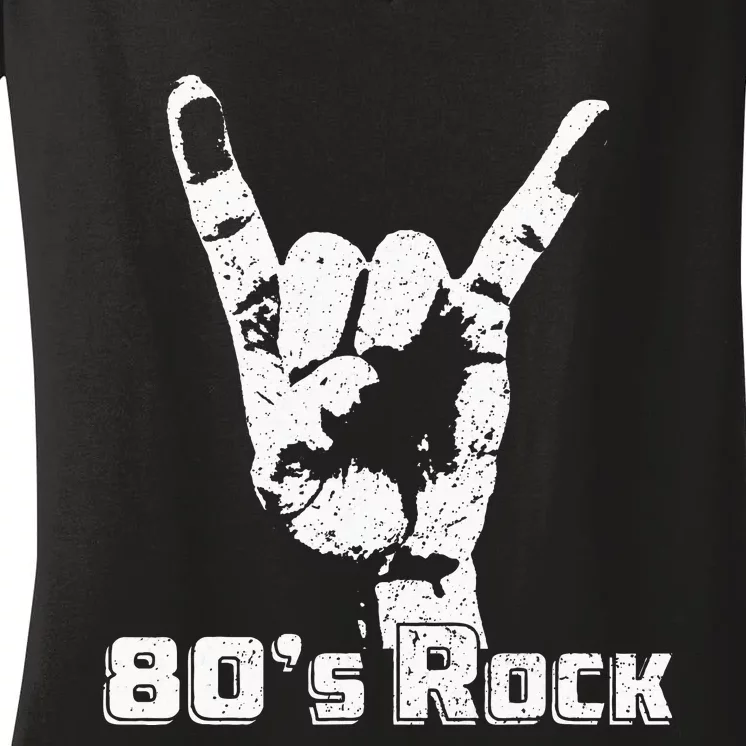 80s Rock Band Women's V-Neck T-Shirt