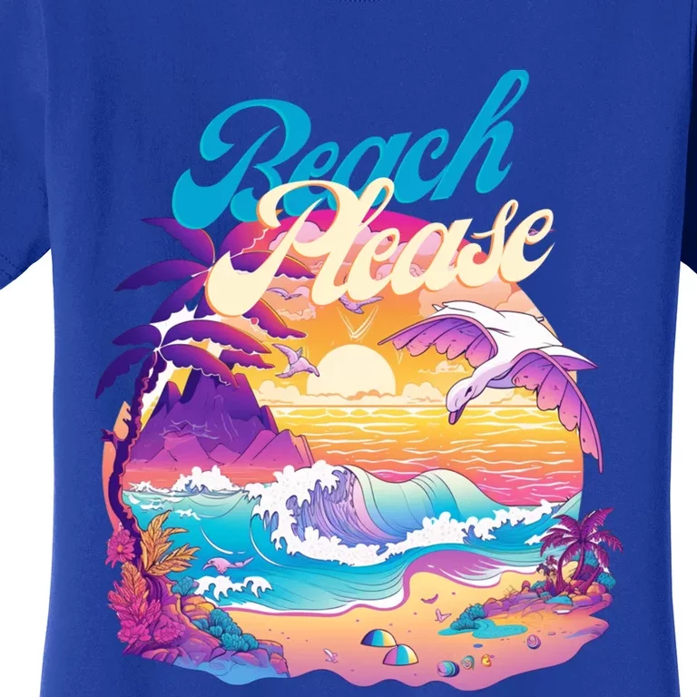 80S Retro Beach Please Vaporwave Scene Summer Vacay Florida Gift Women's T-Shirt