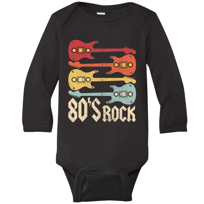 80s Rock Band Guitar Cassette Tape 1980s Vintage 80s Baby Long Sleeve Bodysuit