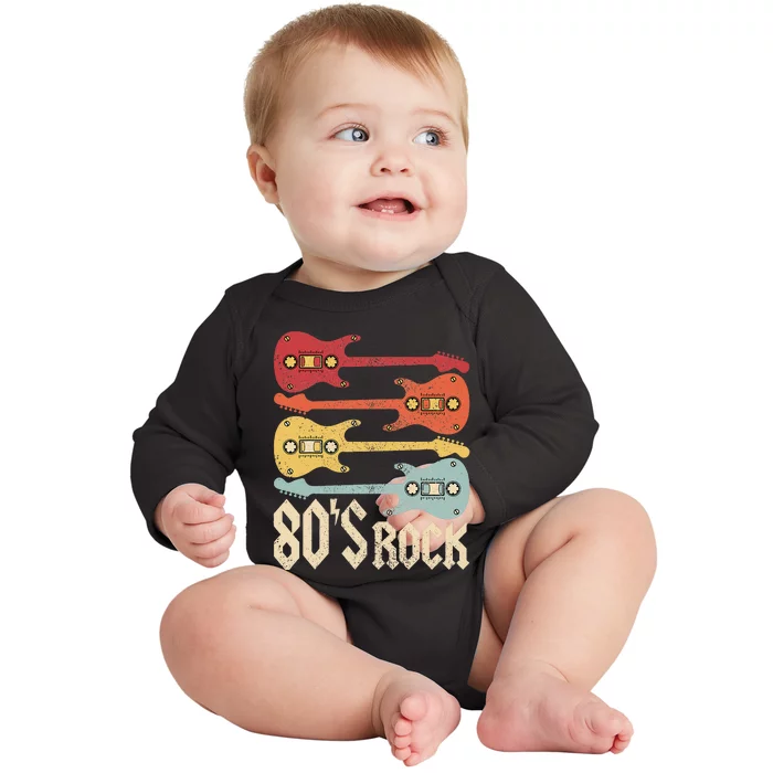 80s Rock Band Guitar Cassette Tape 1980s 80s Baby Long Sleeve Bodysuit